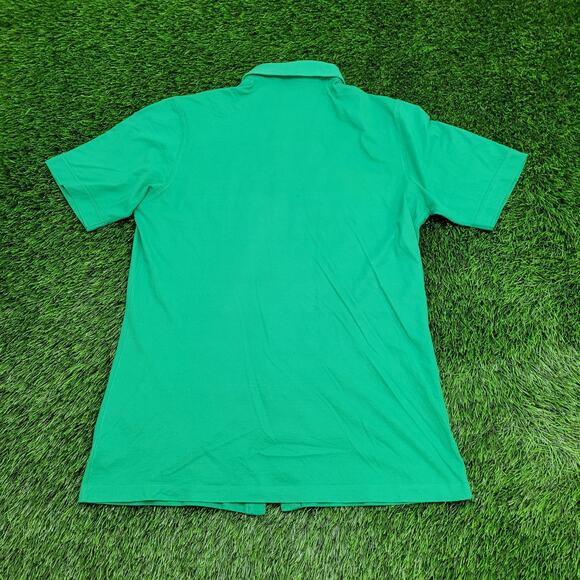 Vintage 80s Jantzen Disco Hippie Button Shirt S/M 19x30 Green - Picture 2 of 12